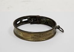 Late 18th/early 19th century brass dog collar, engraved Frizzy, G.R Sims Esq, 12 Clarence Terrace,