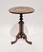 19th century Sorrento ware tilt-top table, the circular top inlaid with a scene of a dancing