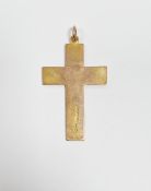 9ct gold cross pendant, plain, 7g approx.