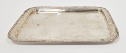 George V silver tray, Chester 1917, Colen Hewer Cheshire, of rectangular form with rounded corners