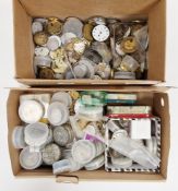 Large collection of pocket watch and watch faces, spares and repairs dating from the 19th century