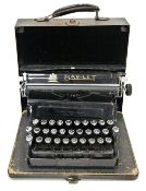Early 20th century Bar-let model 2 typewriter made by Bar Lock (1925) Company, in carry case