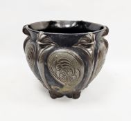 Bretby pottery simulated bronze Art Nouveau jardiniere, circa 1900, impressed factory marks and