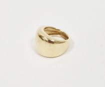 QVC 9ct gold wide band ring, 3.4g (size L)