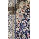 Large Persian midnight blue ground rug with central cream floral medallion on floral field, floral - Image 8 of 22
