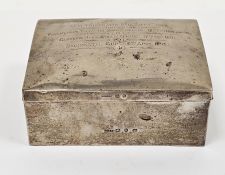 Victorian silver table cigarette box, Birmingham 1894, Cornelius Desormeaux Saunders & James Francis