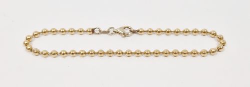 9ct gold ball-pattern bracelet, 5.1g