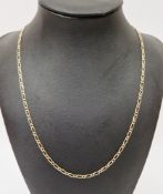9ct gold flattened elongated curb link chain necklace, 6.3g  Condition Report Good condition. Length