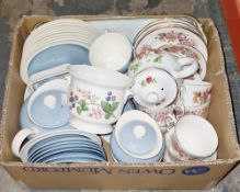 Wedgwood 'Summer Sky' part tea service and a Colclough part tea service to include cups, saucers,
