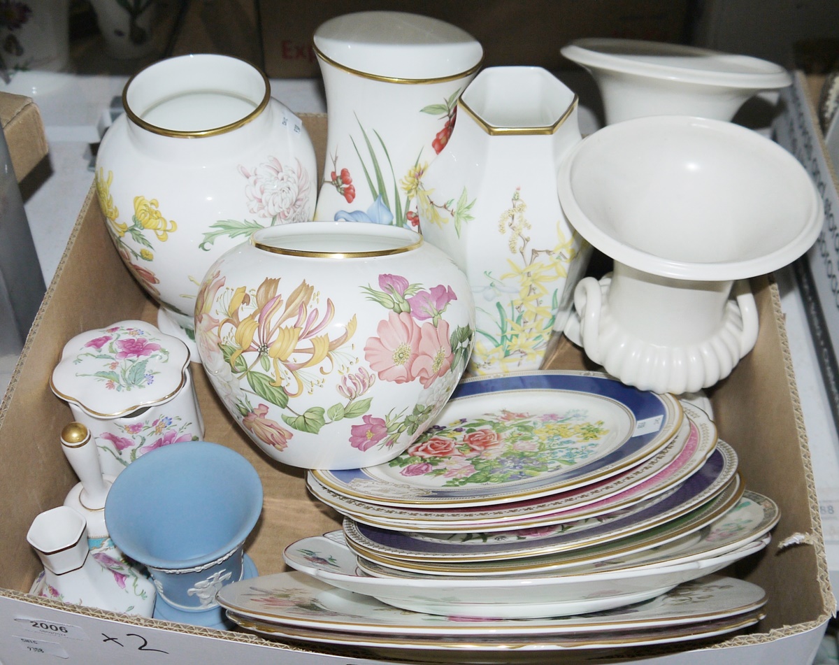 Chelsea handpainted part tea service with floral rim and blue body, cream ground to the rim, a