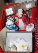 Bronte porcelain diamond wedding bouquet, 9/60, a Royal Worcester ceramic model of a boy in white,