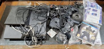 Sony PS3 console with controller, two games 'Golden Eye' and 'Call of Duty Modern Warfare 3',