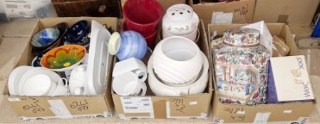 Poole pottery Delphis-style bowl, a Prinknash pottery bowl, a Royal Doulton Gordon Ramsay part tea