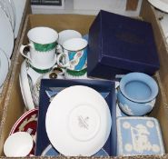 Large collection of Thomas Germany white ground gilt rimmed plates, a Royal Worcester HM QEII