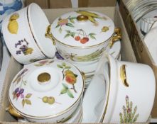 Extensive Royal Worcester Evesham dinner service to include lidded tureens, casserole dishes, etc (2