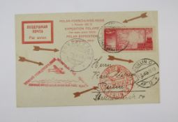 Russia stamp: Air, 2nd International Polar Year and Frank Joseph’s Land to Archangel flight 50 k