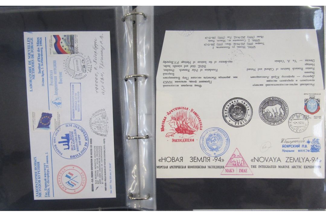 Stamps of Soviet Union & Russia: Three maroon cover albums full of Polar exploration covers and - Image 3 of 21