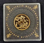 Elizabeth II, 2014 Sovereign, Brilliant Uncirculated, Coronated head right, rev. St George & Dragon