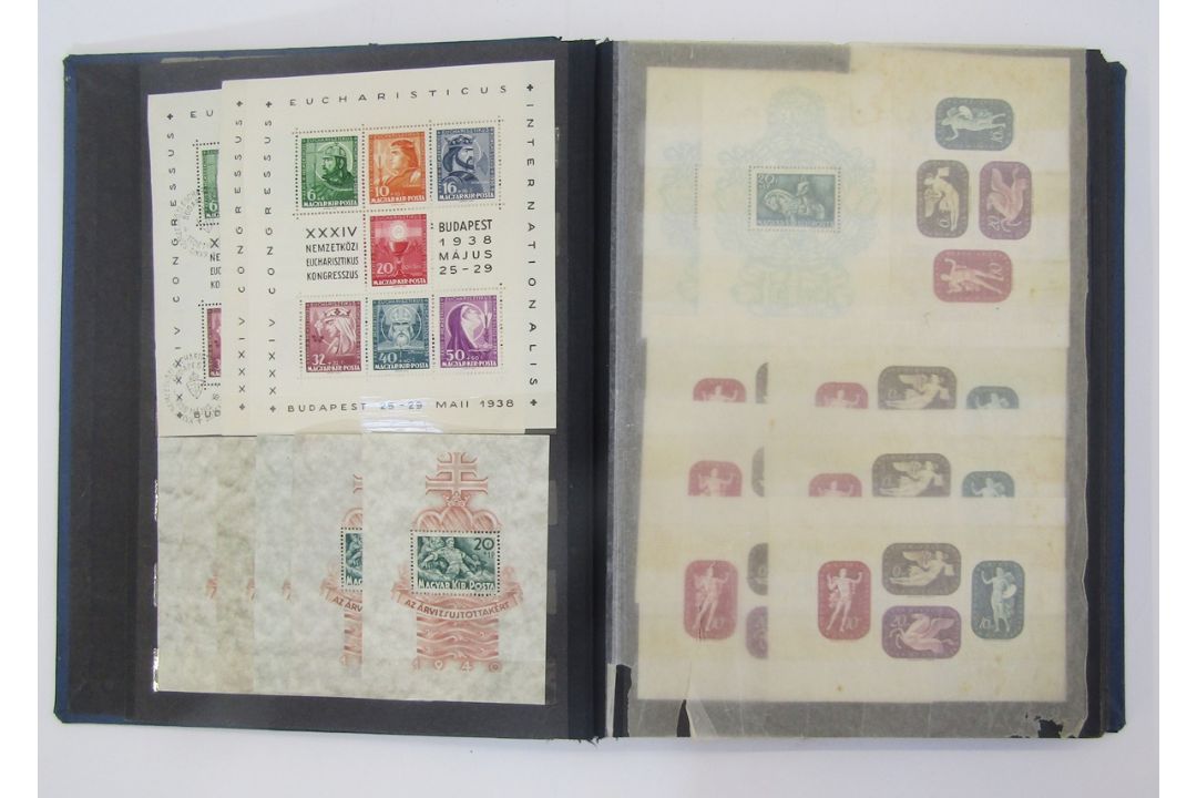 Stamps of Hungary: Unusual accumulation in full blue 24-page stock-book plus part-filled green stock - Image 2 of 6