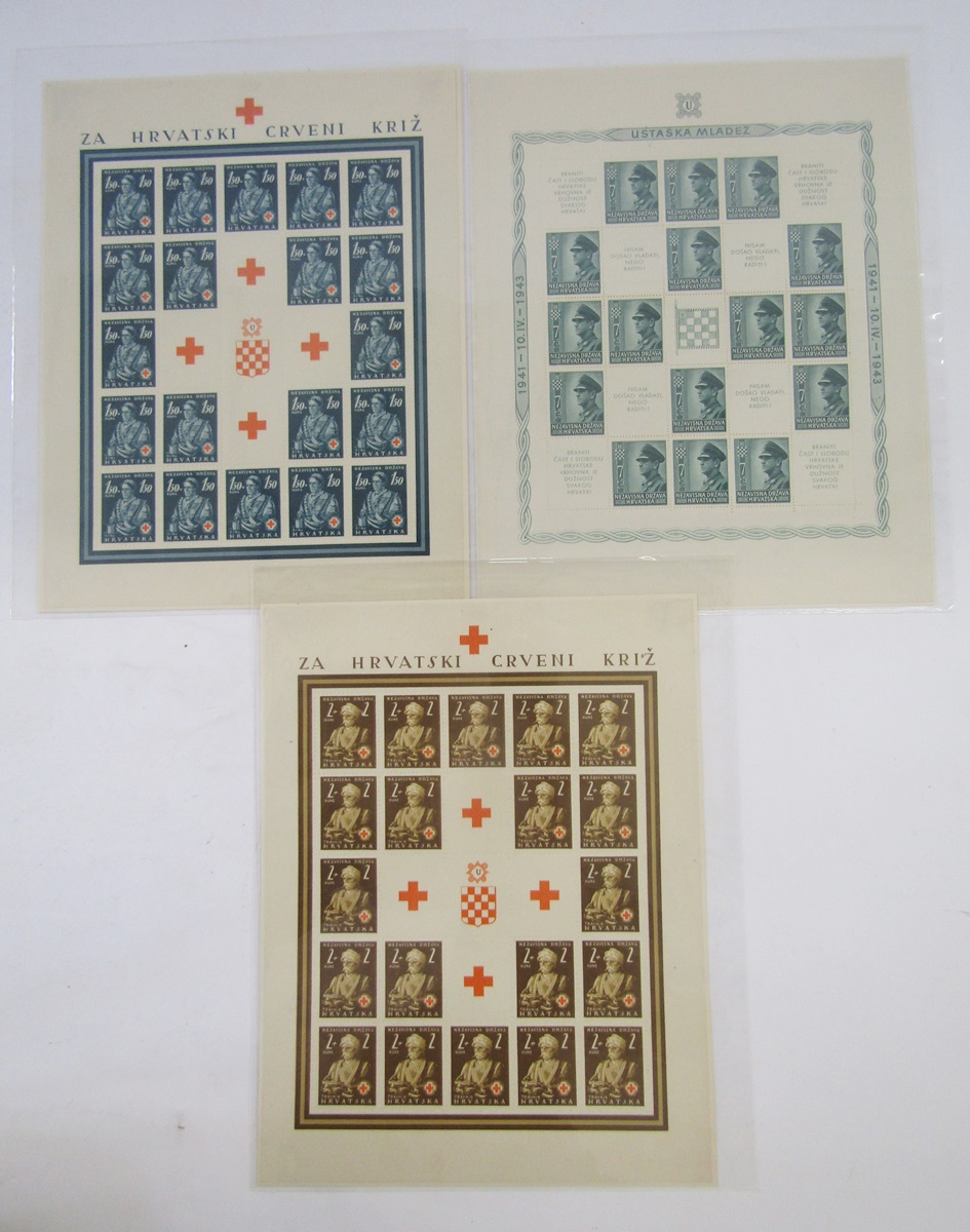 Stamps of Croatia: Large blue KABE album and stock book of mostly Croatia with some WWII German - Image 13 of 15