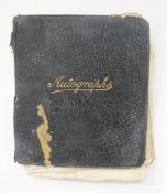 Autograph album of signed photographs and signatures, mainly 1940's bands