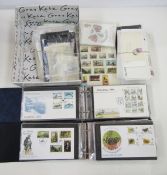 Stamps of the Channel Islands: Large bag of albums with box of loose pages, PHQ cards, packets,