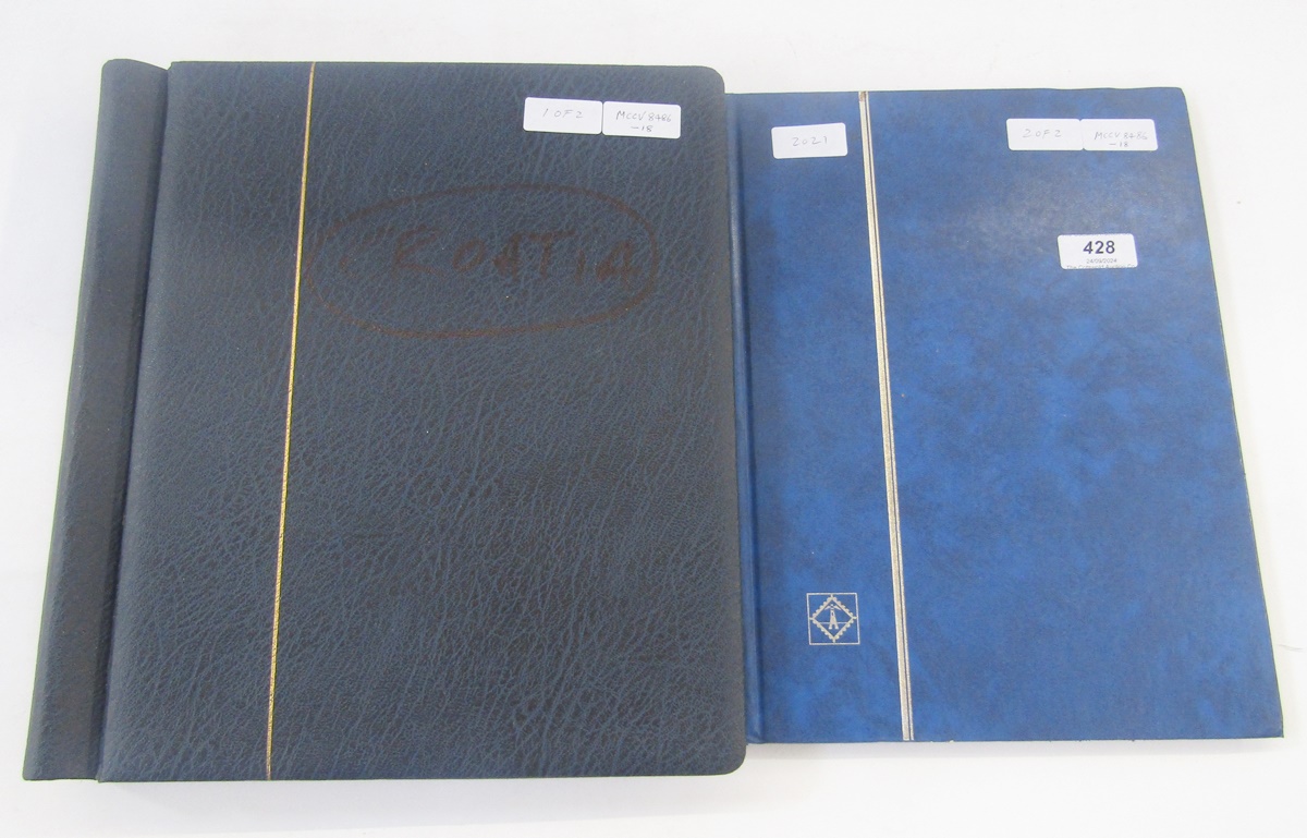 Stamps of Croatia: Large blue KABE album and stock book of mostly Croatia with some WWII German