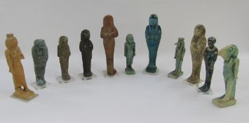 Collection of Grand Tour and later Egyptian artefacts, faience and terracotta shabti. Condition