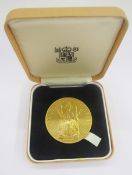 1977 Royal Mint official Bronze Gilt, jubilee medallion to commemorate the silver jubilee of Her