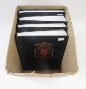 Stamps of Spain: Large box of 4 bespoke DAVO albums of mostly used from first 1850 definitive on.