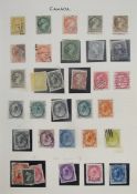 Canada stamps: QV-QEII issues in album, stockbook, and sleeve of definitives, commemoratives,