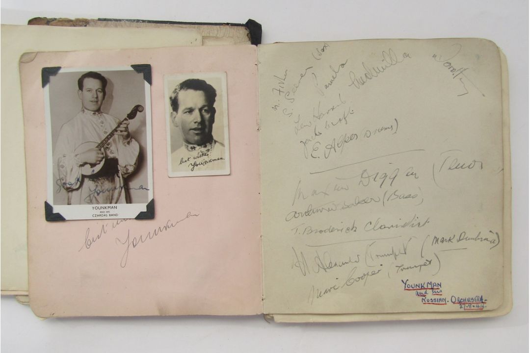 Autograph album of signed photographs and signatures, mainly 1940's bands - Image 5 of 20