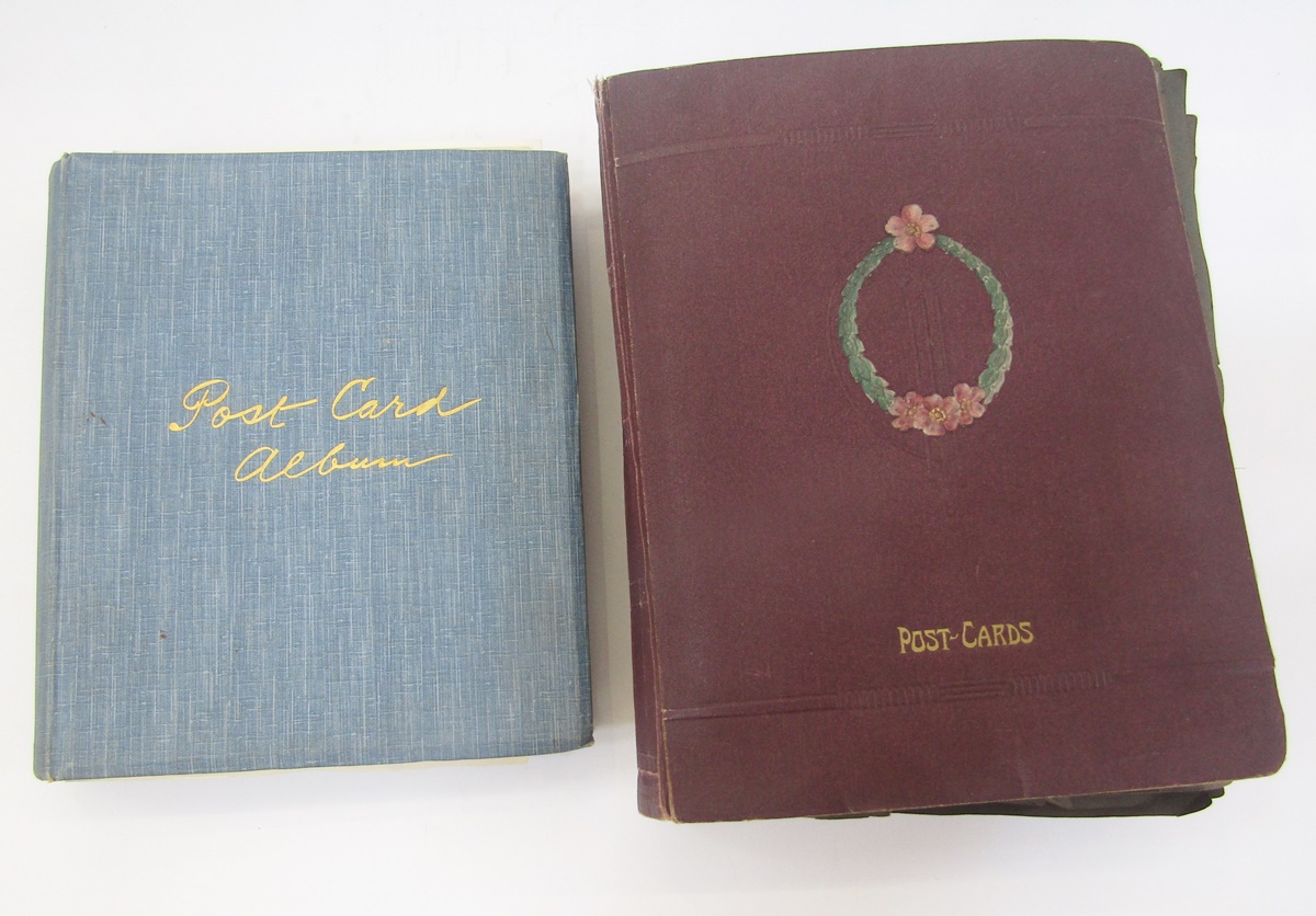 Two albums of postcards to include Black Cats, greetings cards, topographical and portrait, and