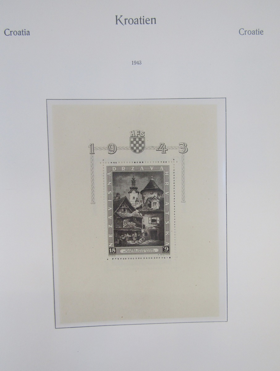 Stamps of Croatia: Large blue KABE album and stock book of mostly Croatia with some WWII German - Image 8 of 15