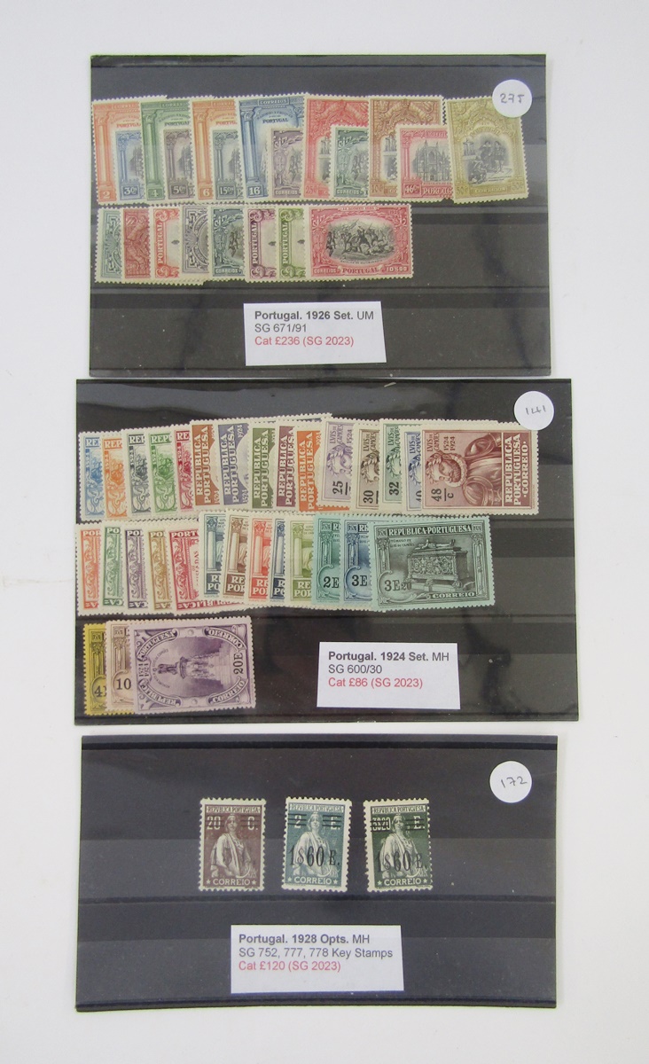 Stamps of Portugal: Various higher catalogue value issues on 9 stock cards from 1867 10r orange - Image 2 of 2