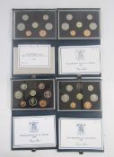 Royal Mint Proof Sets (4) 1985 - 1988 inclusive, sets do not have outer casing, certificates have