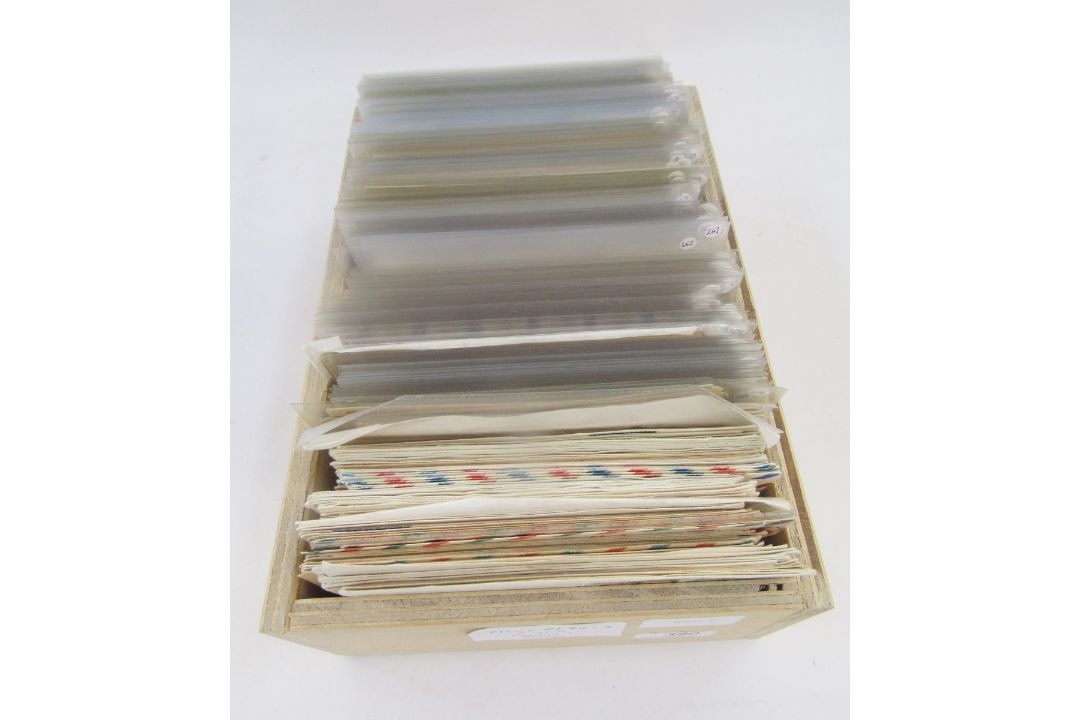 Russia/Soviet CCCP Stamps: Wooden box of thematic space-related pre-paid, first day + specific-to- - Image 1 of 5
