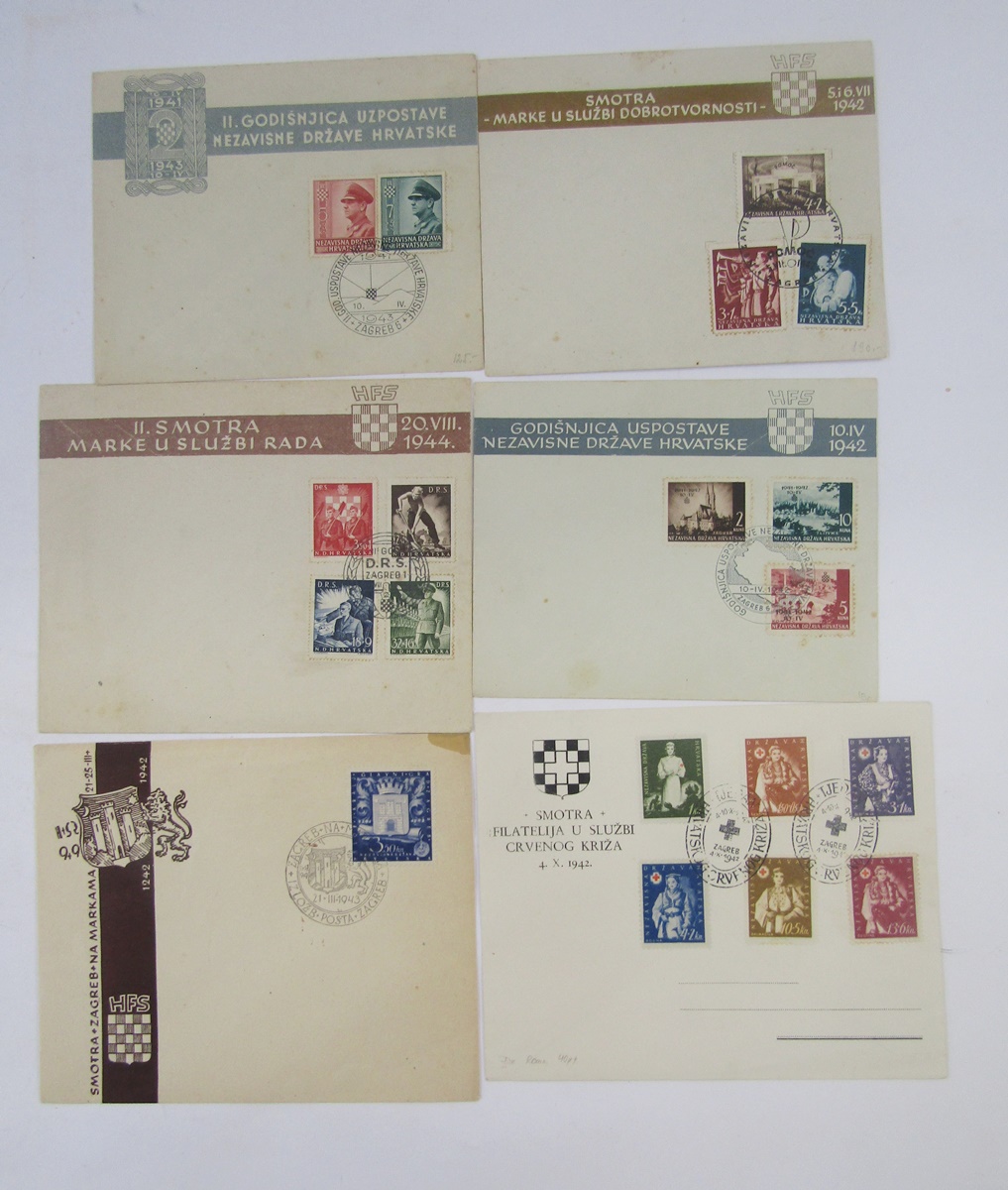 Stamps of Croatia: Large blue KABE album and stock book of mostly Croatia with some WWII German - Image 10 of 15