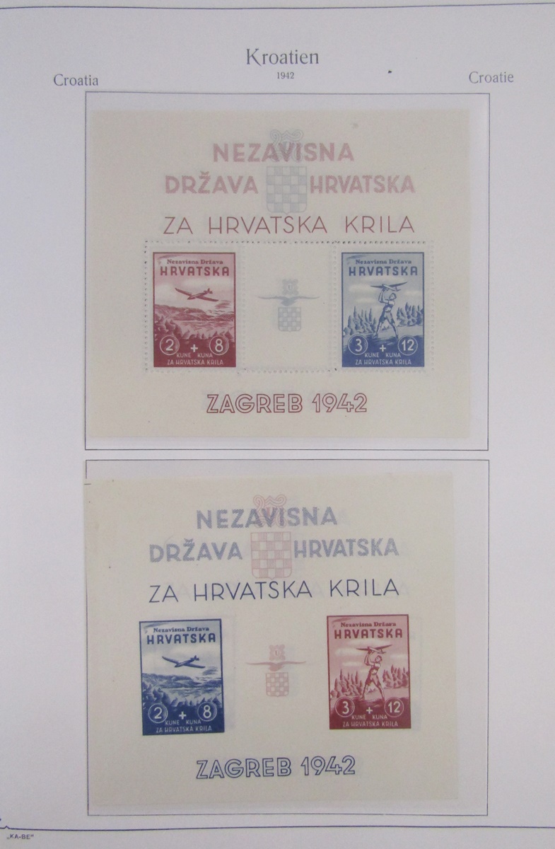 Stamps of Croatia: Large blue KABE album and stock book of mostly Croatia with some WWII German - Image 4 of 15