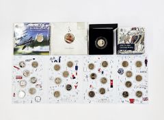 Group of British coins, the complete set of A-Z 10ps, For the Fallen cupro-nickel £5, the 75th