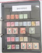Bahamas Stamps: QV-QEII collection in red folder of mint and used definitives and commemoratives