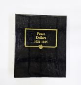 Whitman Folder of complete set of Peace Dollars from 1921 to 1935, various grades