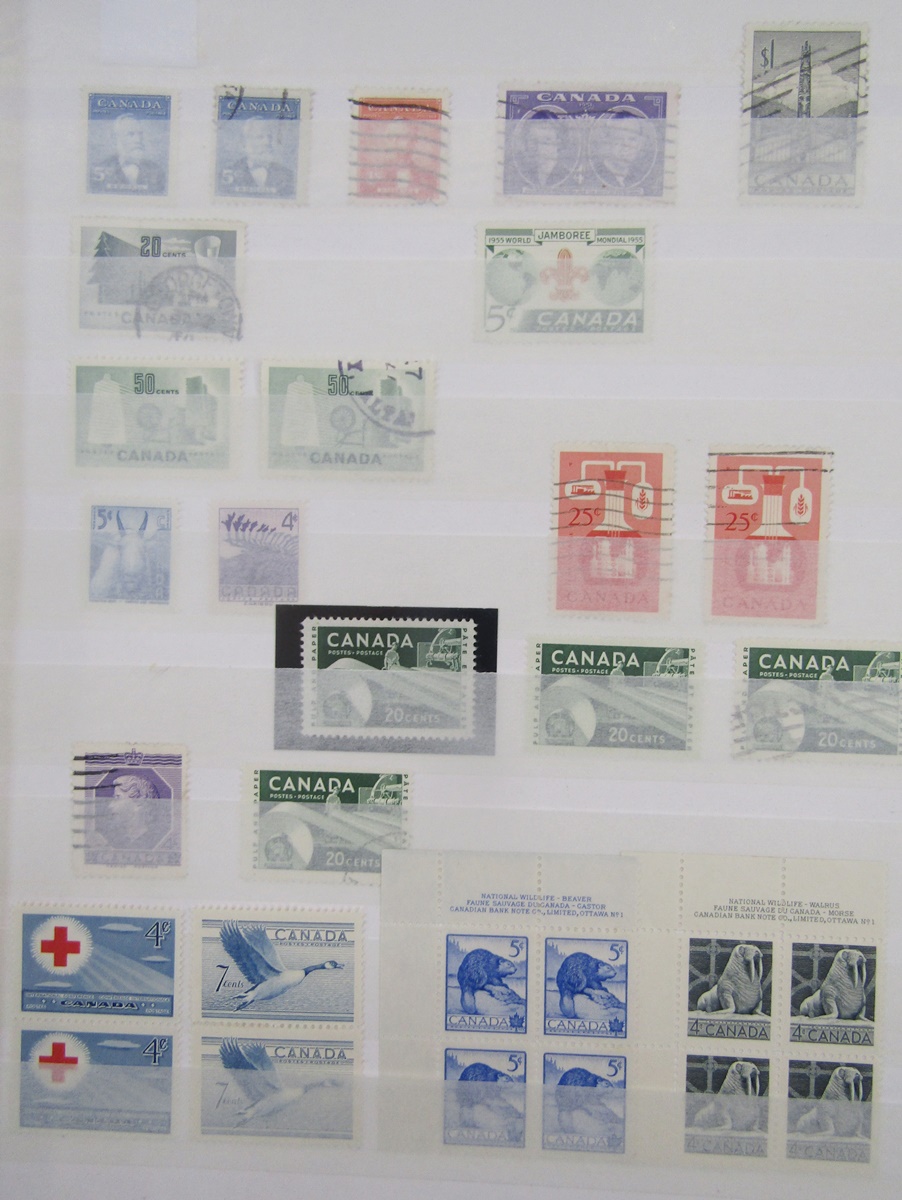 Canada stamps: QV-QEII issues in album, stockbook, and sleeve of definitives, commemoratives, - Image 6 of 9