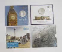 Royal Mint Silver Commemorative (4) Coins, Trafalgar Square £100 (62.86g pure silver), Big Ben £