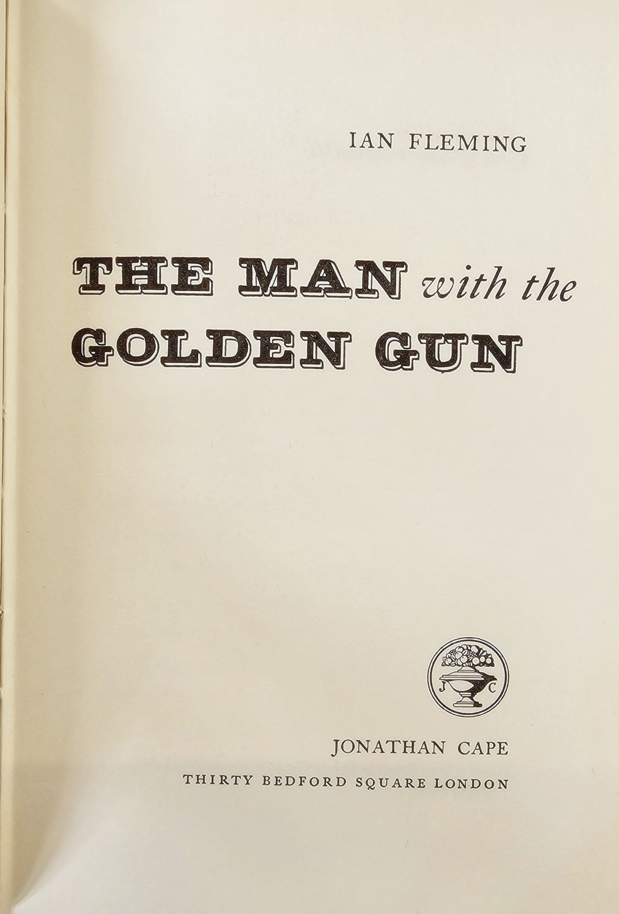Fleming, Ian "The Man with the Golden Gun", Jonathan Cape 1965, decorated ep, black cloth, gilt - Image 7 of 10