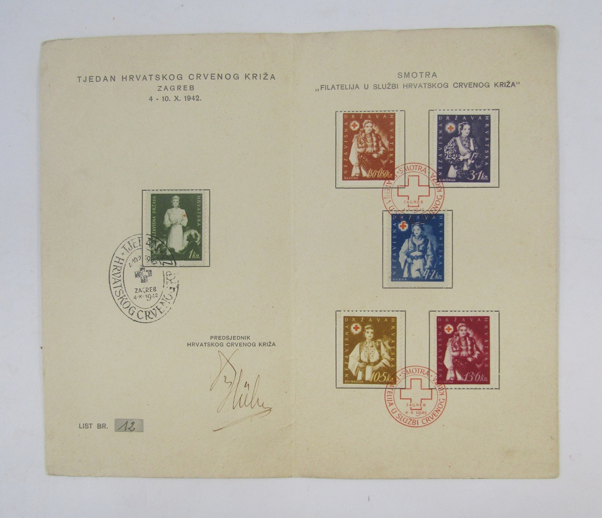 Stamps of Croatia: Large blue KABE album and stock book of mostly Croatia with some WWII German - Image 11 of 15