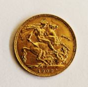 Edward VII, 1909 Sovereign, rev. St George & dragon, date below