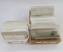 Russia Stamps: Two boxes of over 400 definitive, commemorative, local and pre-paid covers and