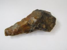 Paleolithic flint hand axe, 22cm long by 12cm wide