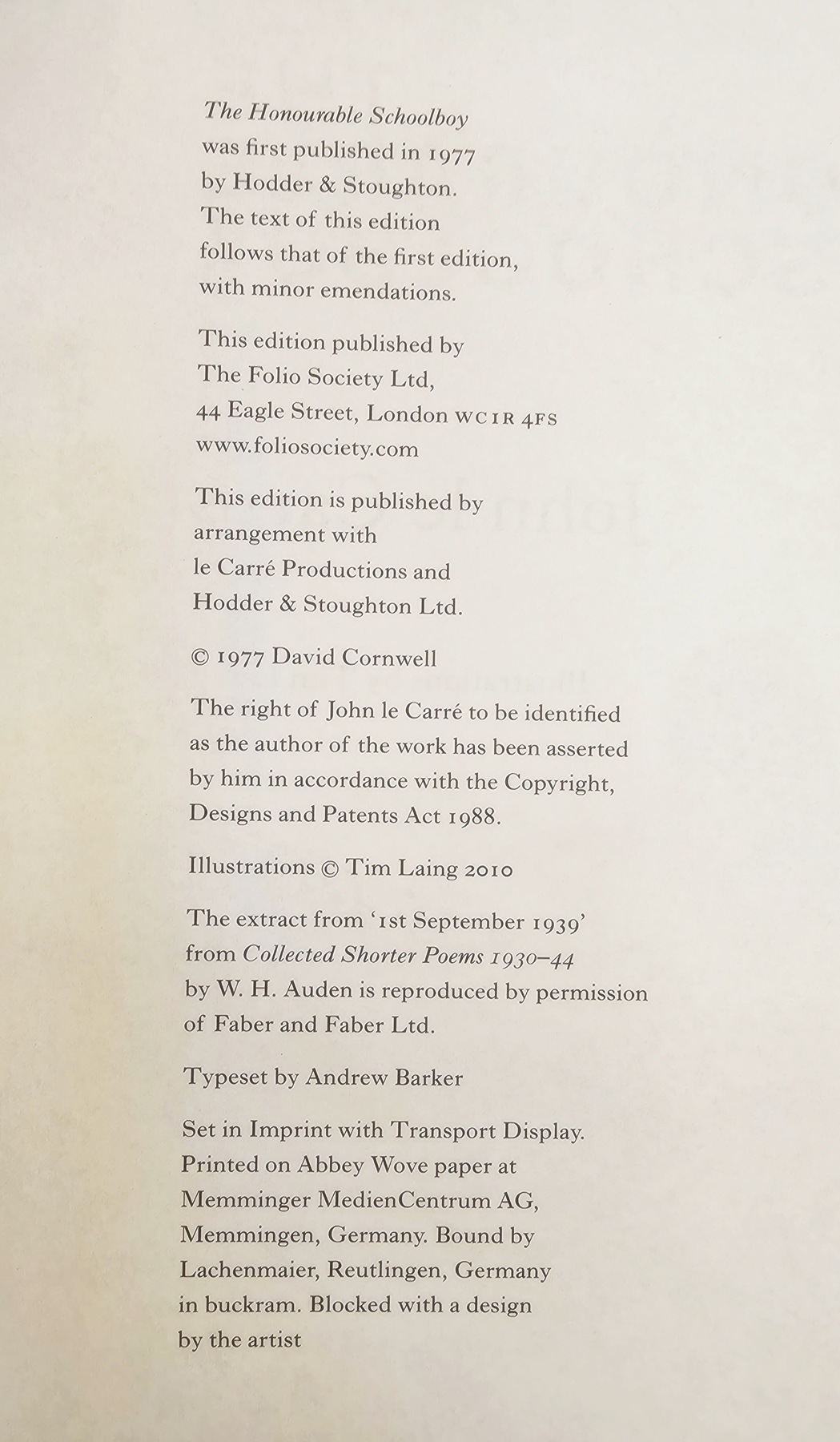 Folio society John Le Carre "Tinker Tailor Soldier Spy", "Smiley's People", "The Honourable - Image 5 of 9